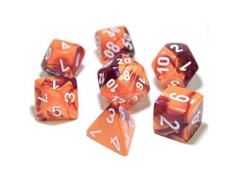 Chessex Chessex Gemini 7-Die Set Orange Purple / White