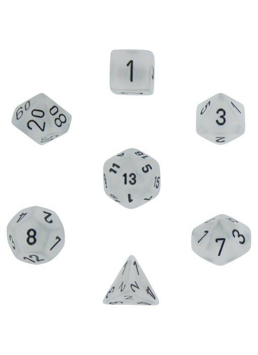 Chessex Frosted 7-Die Set Clear / Black