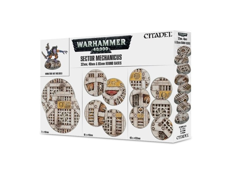 Games Workshop Sector Mechanicus 32mm 40mm & 65mm Round Bases