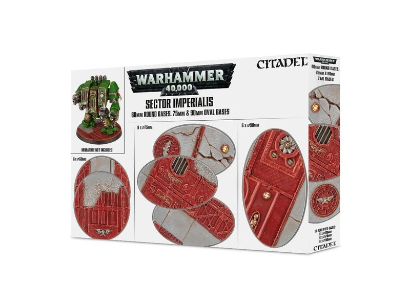 Games Workshop Sector Imperialis 60mm Round Bases, 75mm & 90mm Oval Bases