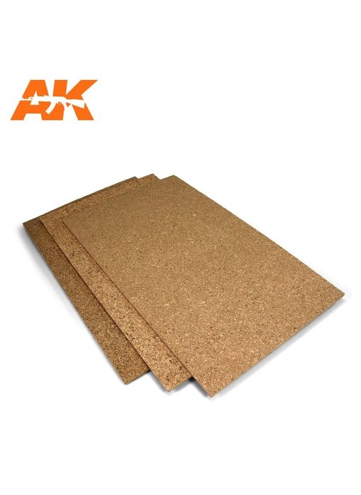 Ak Interactive Cork Sheet - Coarse Grained - 200 X 300 X 3Mm (2 Sheets)