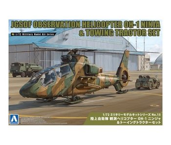 Aoshima 1/72 Jgsdf Observation Helicopter Oh-1 Ninja (W/Utility Vehicle Set)