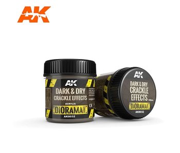 AK Interactive Dark & Dry Crackle Effects - 100ml (Acrylic)
