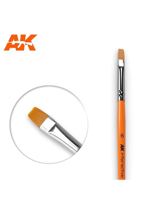 AK Interactive Flat Brush 6 Synthetic
