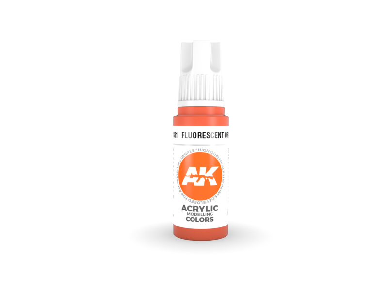 AK Interactive AK Interactive 3rd Gen Acrylic Fluorescent Orange (17ml)
