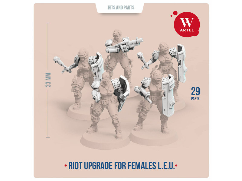 Artel W Miniatures ARTEL Law Enforcement Unit Riot Contol upgrade kit for females (AW-017)