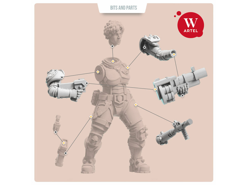 Artel W Miniatures ARTEL Law Enforcement Unit Riot Contol upgrade kit for females (AW-017)