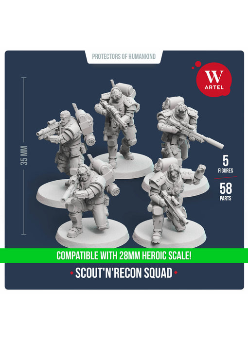 ARTEL Scout and Recon Squad (5 scouts) 28mm scale (AW-024)