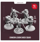 Artel W Miniatures ARTEL Crimson Legion Shock Squad (4 soldiers+Unter)