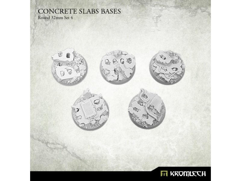 Kromlech Concrete Slabs Round 32mm Set 4 (5)