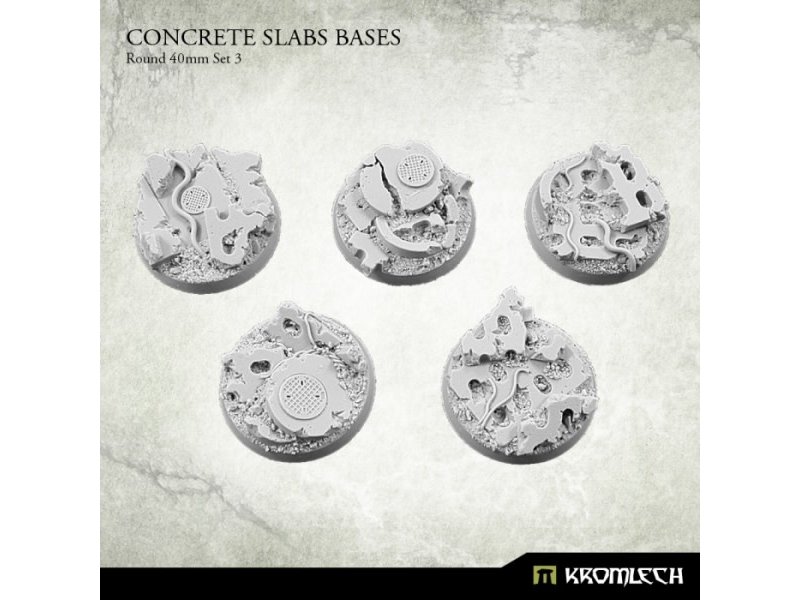 Kromlech Concrete Slabs Round 40mm Set 3 (5)