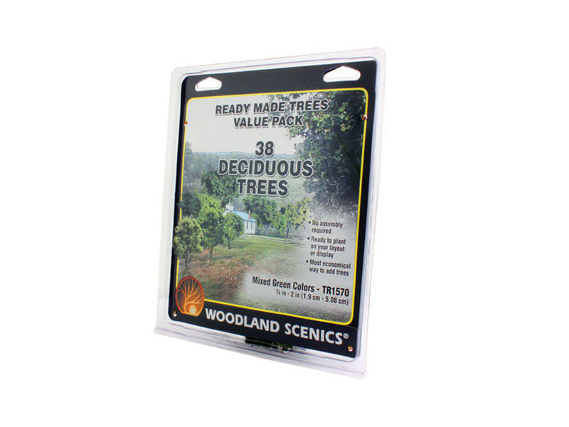 Woodland Scenics Woodland Scenics Ready - Mixed Green deciduous (0.75 - 2 inches) 38/Pk TR1570