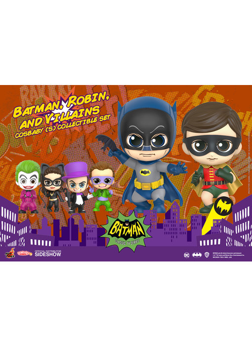 Batman, Robin, and Villains Cosbaby(S) Collectible Set - Batman Classic TV Series (Hot Toys)