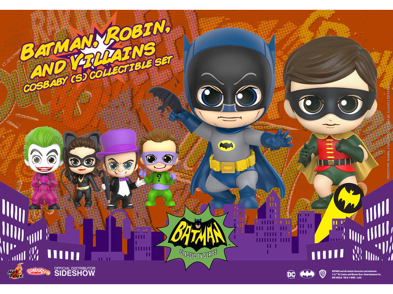 Hot Toys Batman, Robin, and Villains Cosbaby(S) Collectible Set - Batman Classic TV Series (Hot Toys)