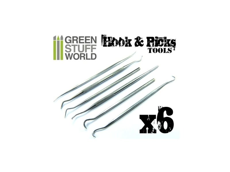 Green Stuff World GSW 6x Hook and Pick tool Set