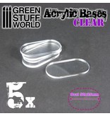 Green Stuff World GSW Acrylic Bases - Oval Pill 50x25mm CLEAR
