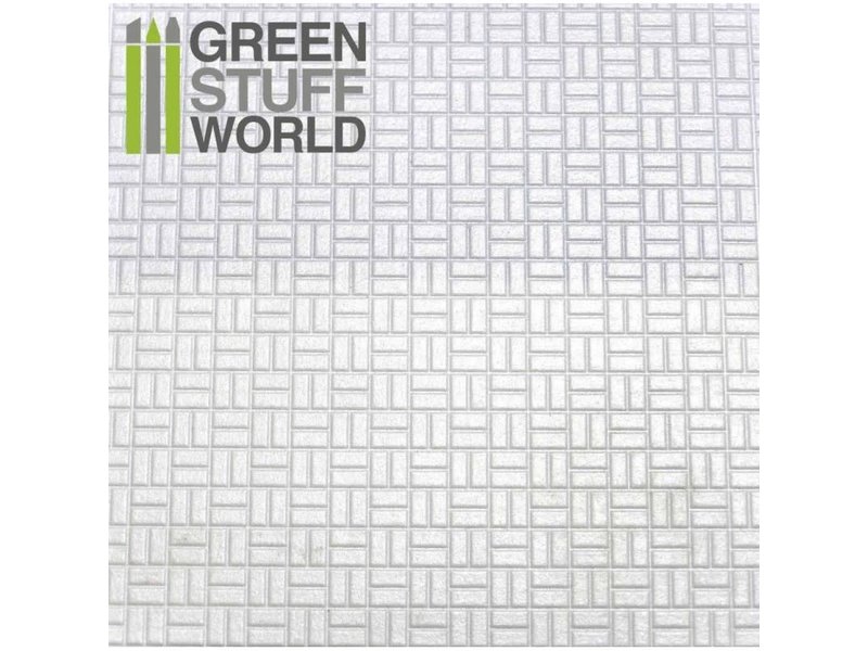 Green Stuff World GSW ABS Plasticard - OFFSET RECTANGLE Textured Sheet - A4