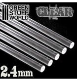 Green Stuff World GSW Acrylic Rods - Round 2.4 mm CLEAR