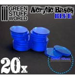 Green Stuff World GSW Acrylic Bases - Round 25 mm CLEAR BLUE