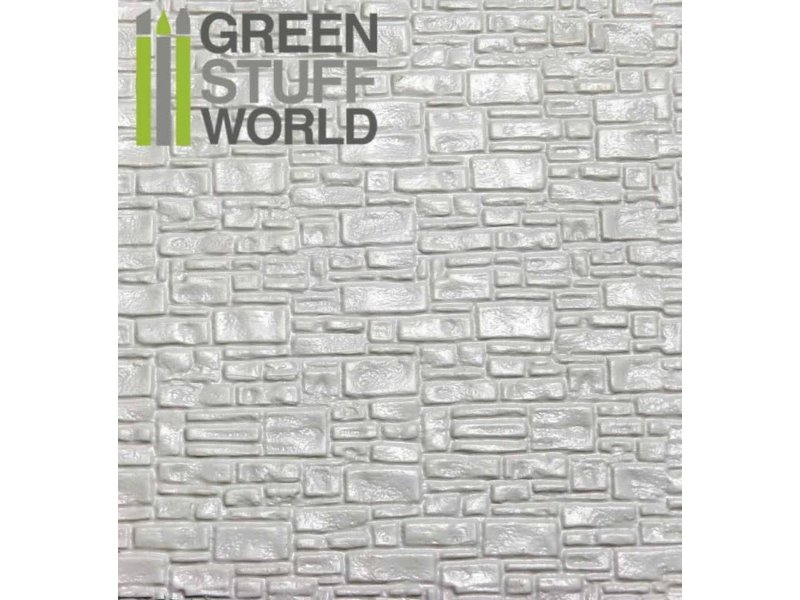 Green Stuff World GSW ABS Plasticard - SMOOTH ROCK WALL Textured Sheet - A4