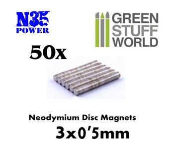 GSW Neodymium Magnets 3x0.5mm - 50 units (N35)