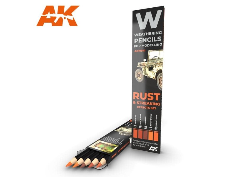AK Interactive AK Interactive Watercolor Pencil Set Rust And Streaking