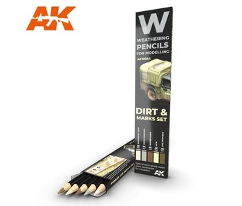 AK Interactive Watercolor Pencil Set Splashes, Dirt And Stains