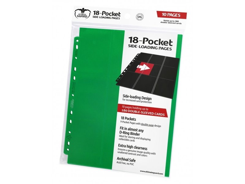Ultimate Guard Ultimate Guard Supreme Pages Side-Loading 18-Pocket Green 10Ct