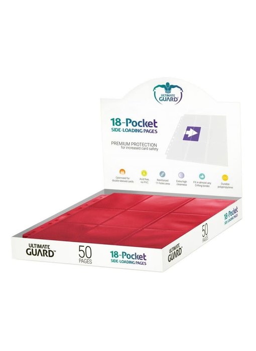 Ultimate Guard Supreme Pages Side-Loading 18-Pocket Red 50Ct