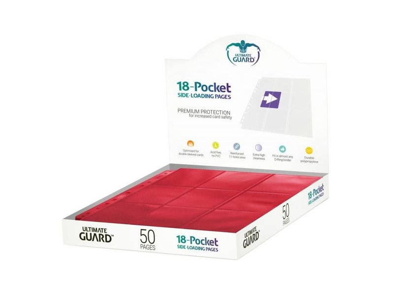 Ultimate Guard Supreme Pages Side-Loading 18-Pocket Red 50Ct