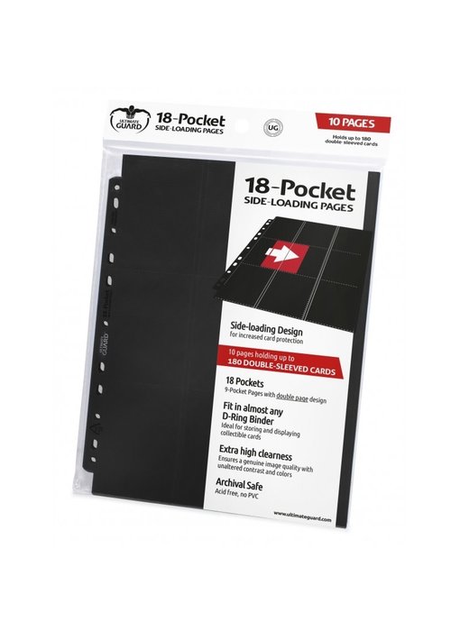 Ultimate Guard Supreme Pages Side-Loading 18-Pocket Black 10Ct