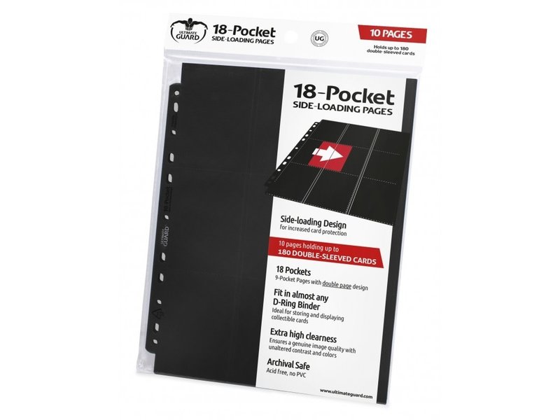 Ultimate Guard Ultimate Guard Supreme Pages Side-Loading 18-Pocket Black 10Ct