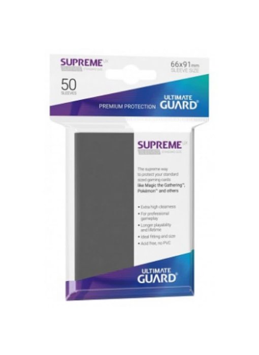 Ultimate Guard Sleeves Supreme Ux Dark Grey 50Ct