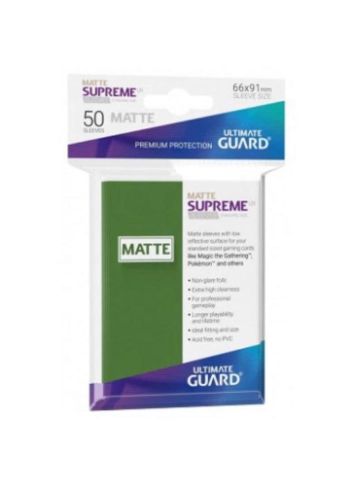 Ultimate Guard Sleeves Supreme Ux Matte Green 50Ct