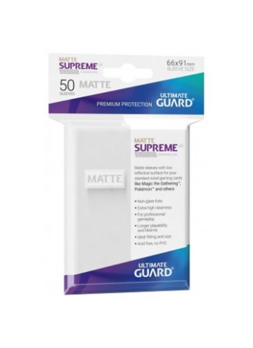Ultimate Guard Sleeves Supreme Ux Matte White 50Ct