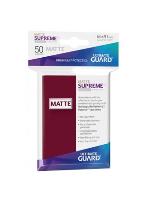 Ultimate Guard Sleeves Supreme Ux Matte Burgundy 50Ct