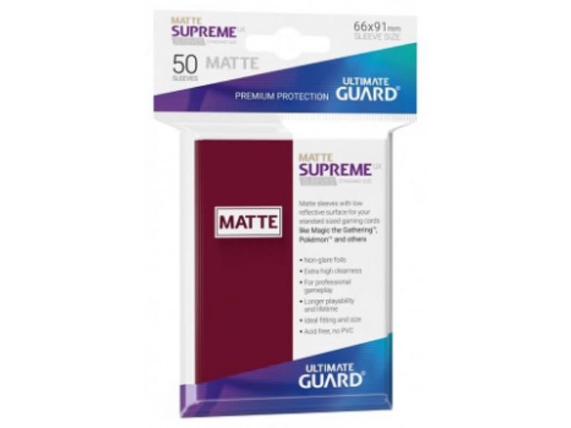 Ultimate Guard Ultimate Guard Sleeves Supreme Ux Matte Burgundy 50Ct