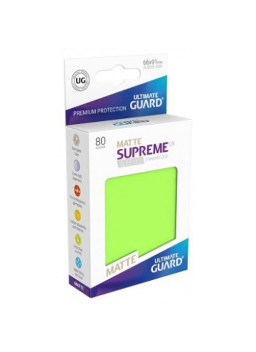 Ultimate Guard Sleeves Supreme Ux Matte Lt Green 80Ct