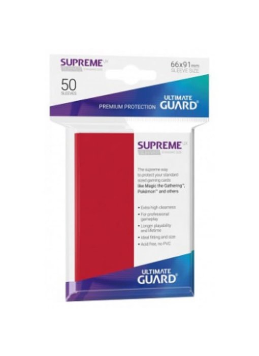 Ultimate Guard Sleeves Supreme Ux Red 50Ct