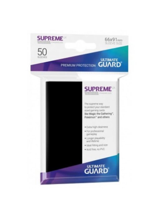 Ultimate Guard Sleeves Supreme Ux Black 50Ct