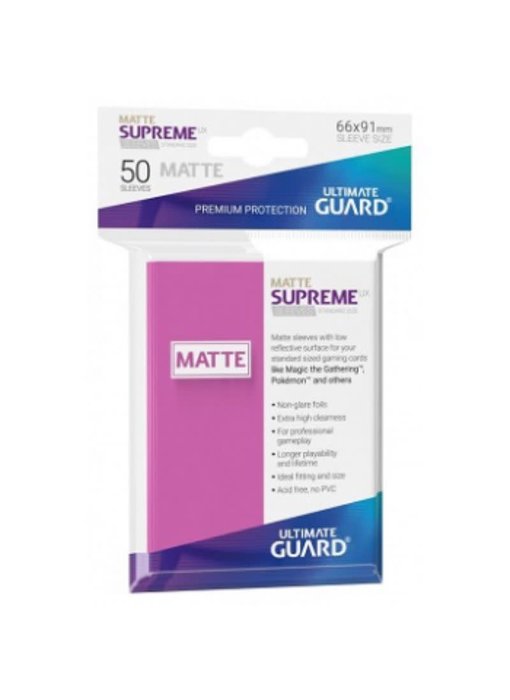 Ultimate Guard Sleeves Supreme Ux Matte Pink 50Ct