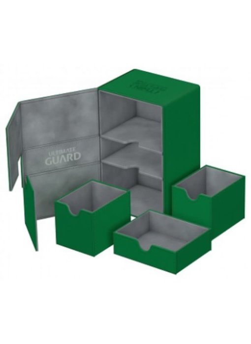 Ultimate Guard Twin Flip N Tray Deck Case Xenoskin Green 160+