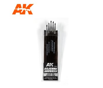 Ak Interactive Silicone Brushes Hard Tip, Small - 5Pk