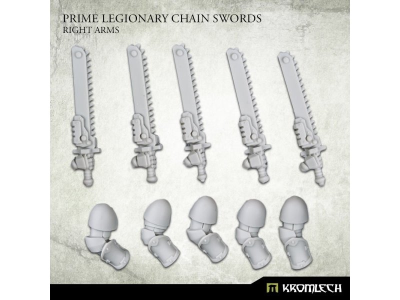 Kromlech Prime Legionaries CCW Arms - Chain Swords[right] (5) (KRCB267)
