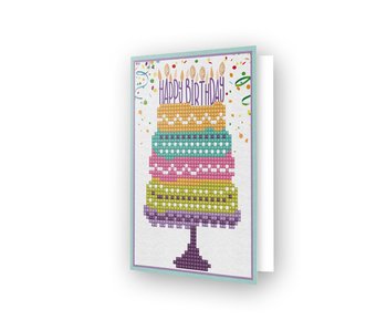 Diamond Dotz Happy Bday Cake Greeting Card