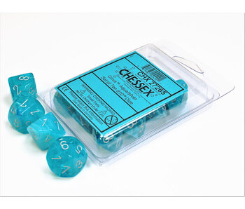 Cirrus 10 * D10 Aqua / Silver Chessex Dice (CHX27265)