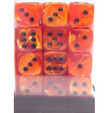 Chessex Vortex 36 * D6 Orange / Black 12mm Chessex Dice (CHX27833)