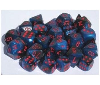 Gemini 10 * D10 Black-Starlight / Red Chessex Dice (CHX26258)