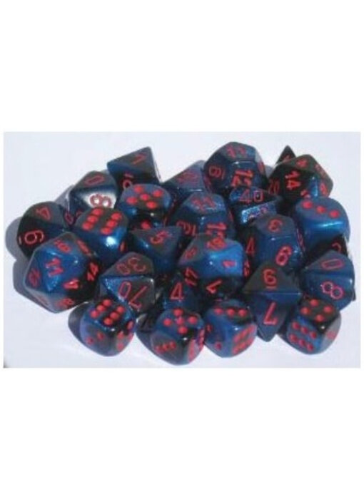 Gemini 10 * D10 Black-Starlight / Red Chessex Dice (CHX26258)