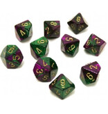 Chessex Gemini 10 * D10 Green-Purple / Gold Chessex Dice (CHX26234)